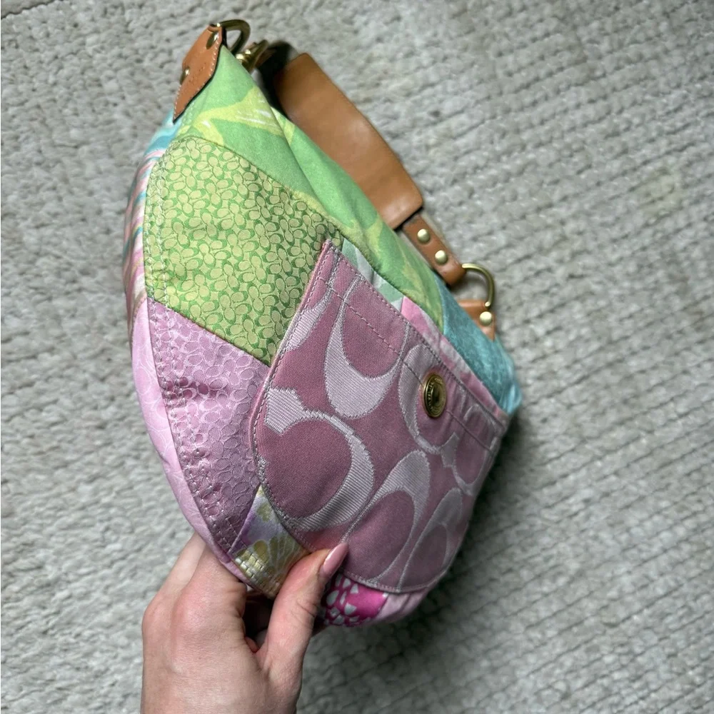 COACH Pastel Patchwork Hobo Purse Y2K - Picture 6 of 10